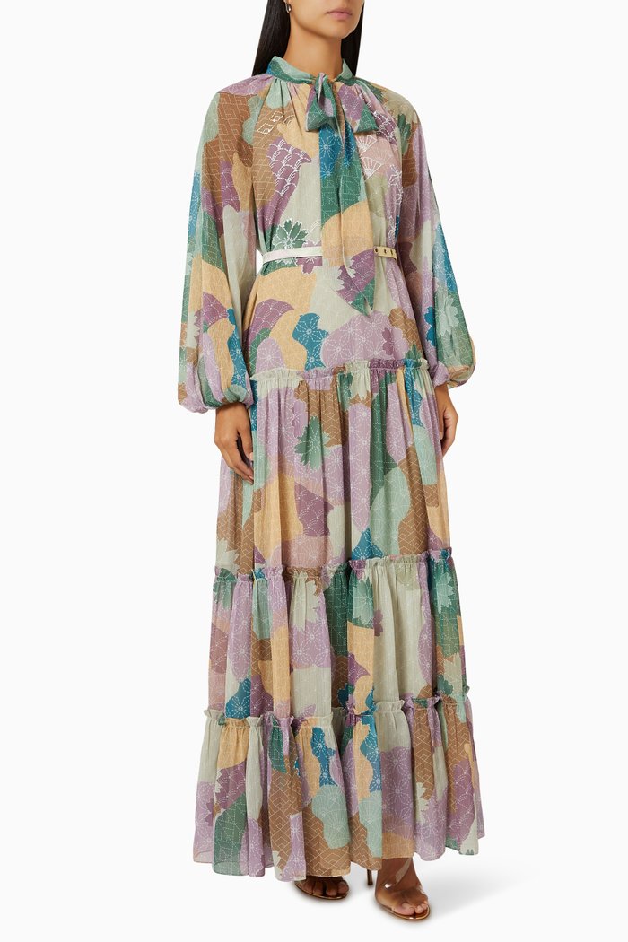 

Printed Tiered Maxi Dress, Multicolour