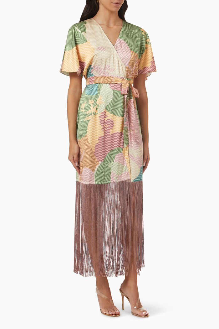 

Tassel Wrap Midi Dress, Multicolour