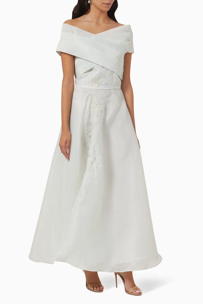 

Embroidered Maxi Dress, Green