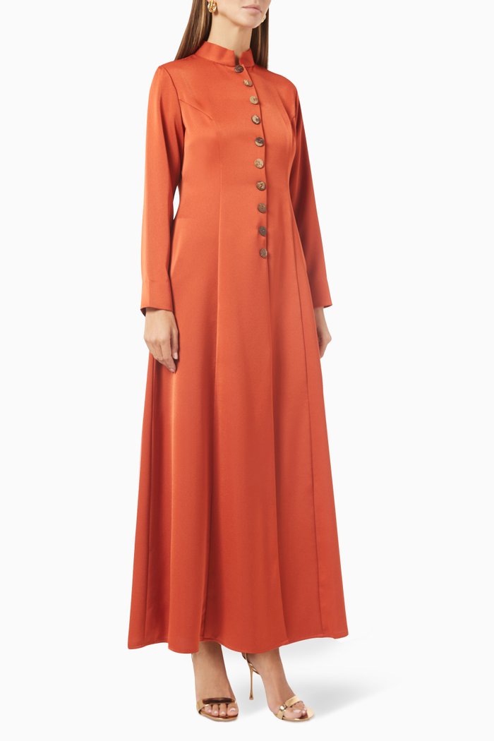 

Coat Kaftan in Crepe, Orange