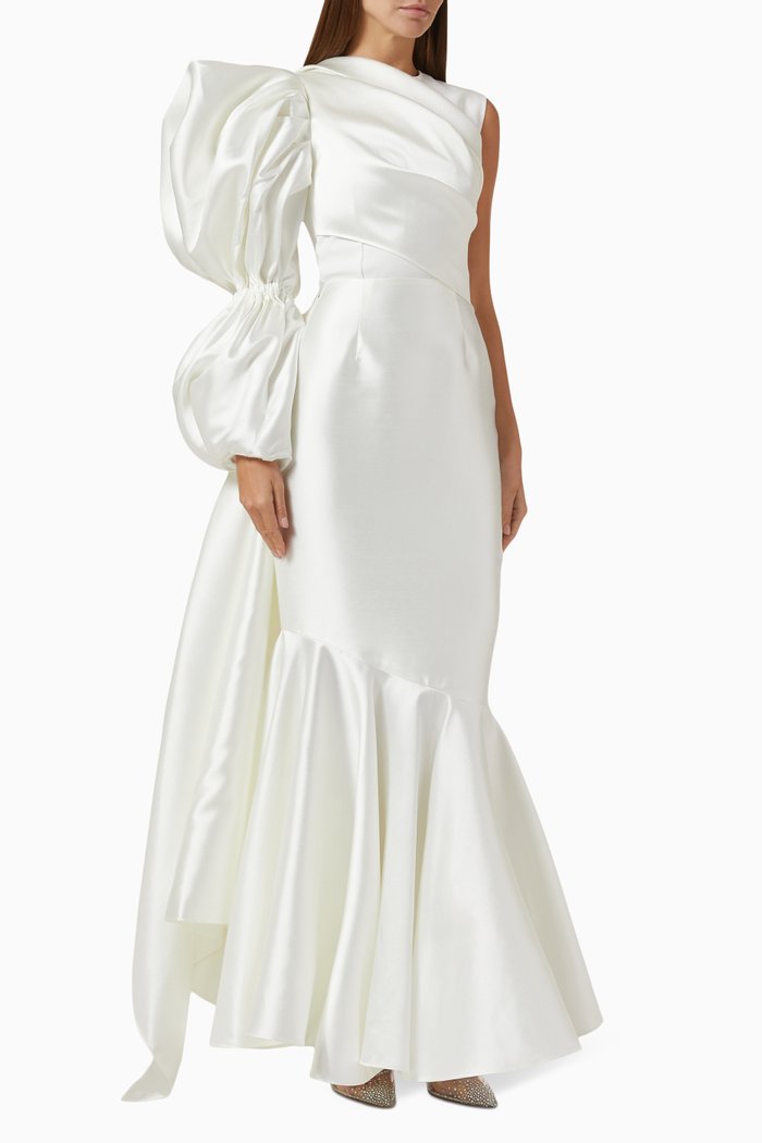 

Suki Maxi Dress in Satin, White