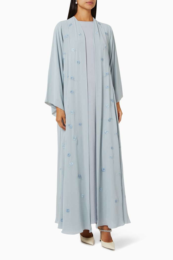 

3-piece Abaya Set in Chiffon, Blue
