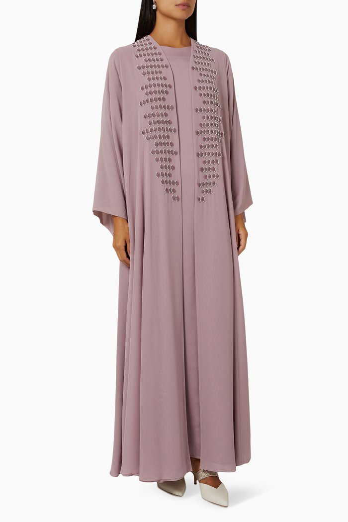 

3-piece Abaya Set in Chiffon, Purple