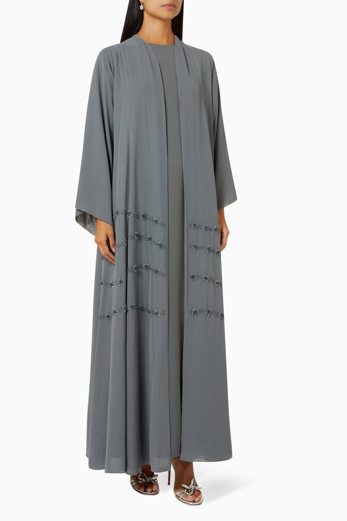 

3-piece Abaya Set in Chiffon, Grey