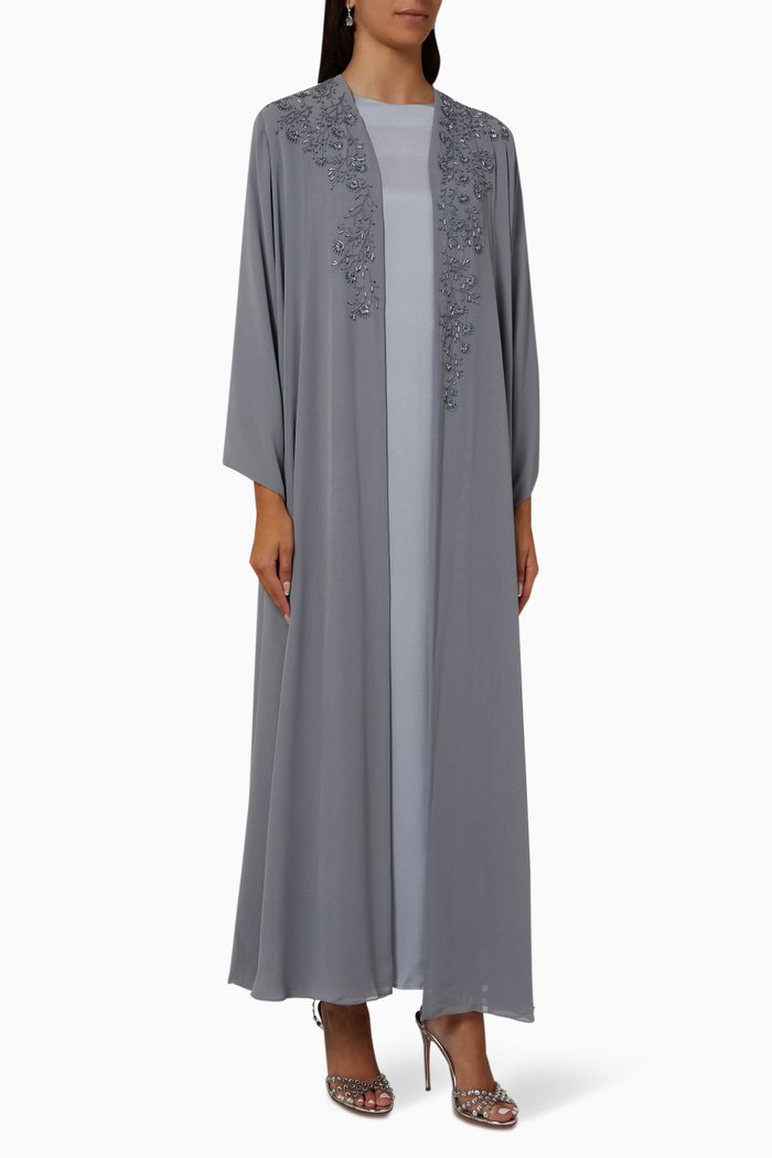 

3-piece Abaya Set in Chiffon, Grey