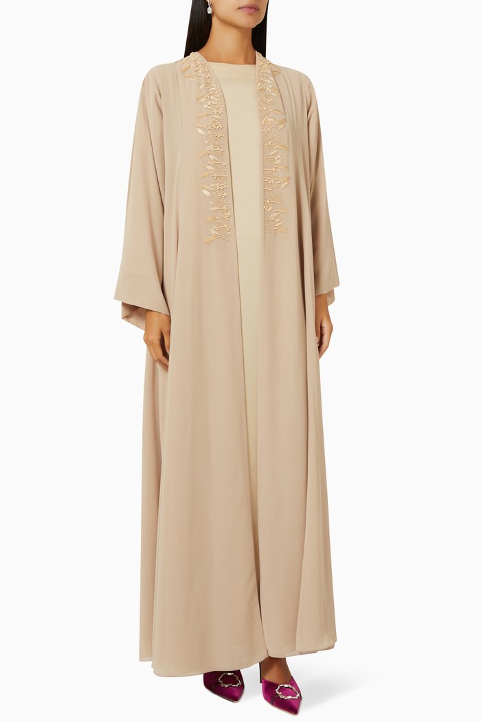

3-piece Abaya Set in Chiffon, Yellow