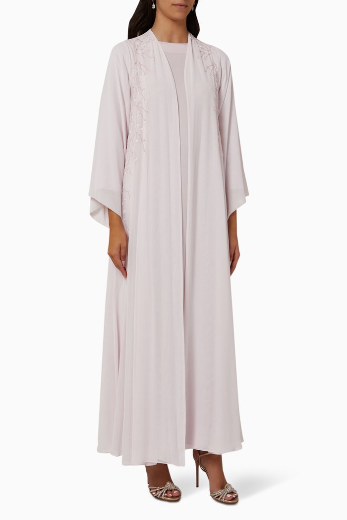 3-piece Abaya Set in Chiffon, Pink