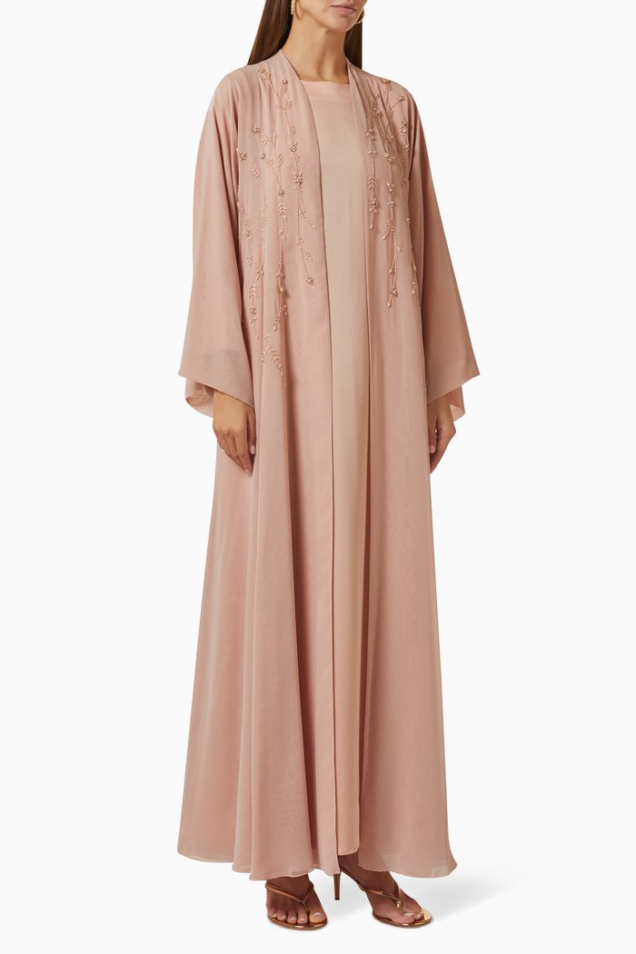 

3-piece Abaya Set in Chiffon, Pink