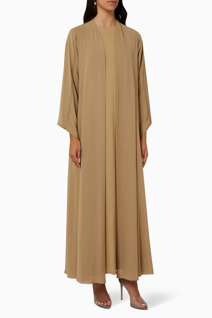

3-piece Abaya Set in Chiffon, Neutral