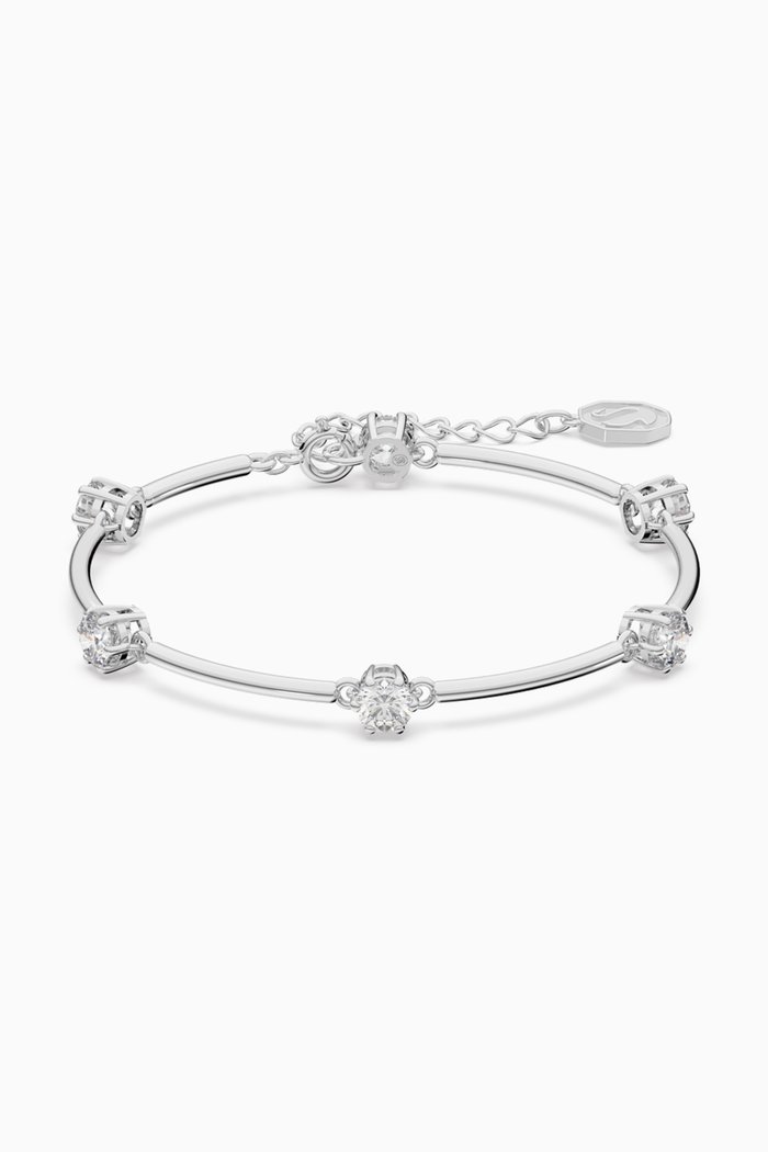 

Constella Crystal Bangle in Rhodium-plated Metal, Silver