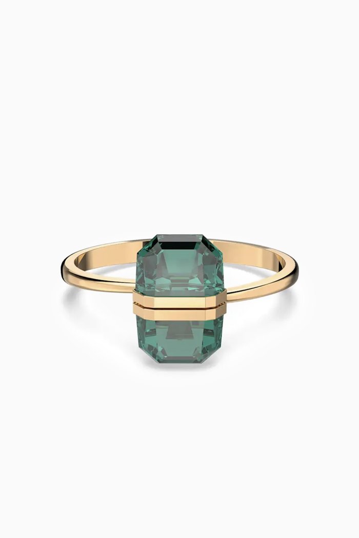 

Lucent Crystal Bangle in Gold-plated Metal, Green