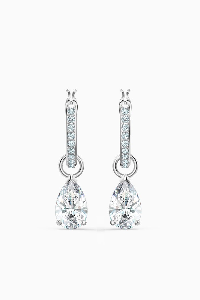 

Attract Mini Pear Hoop Earrings in Rhodium-plated Metal, Silver