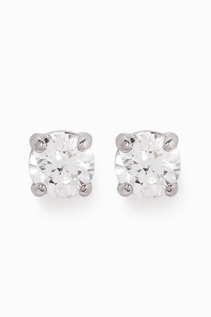 

Attract Stud Earrings in Rhodium-plated Metal, Silver