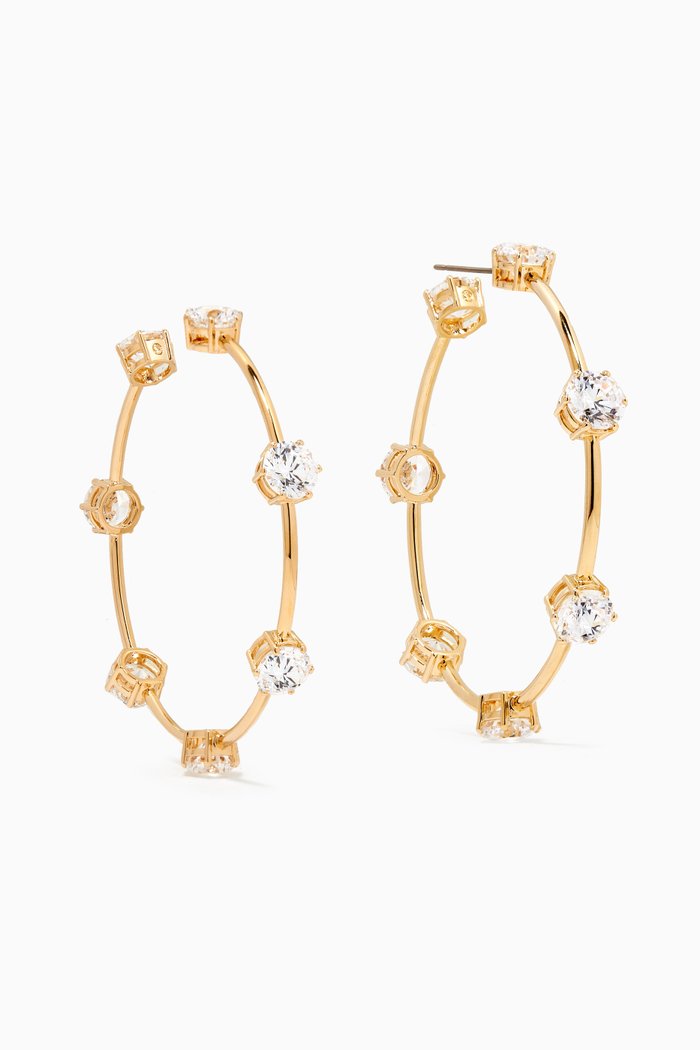 

Constella Crystal Hoop Earrings in Gold-plated Metal