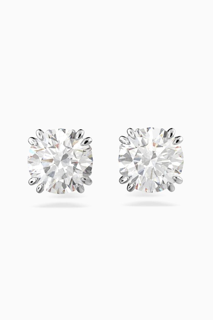 

Constella Crystal Stud Earrings in Rhodium-plated Metal, White