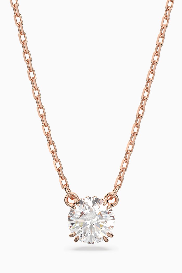 

Constella Crystal Pendant Necklace in Rose Gold-plated Metal