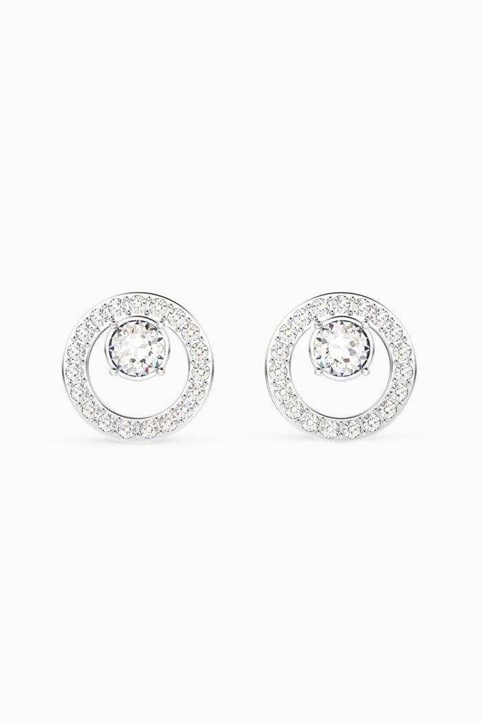 

Creativity Crystal Stud Earrings in Rhodium-plated Metal, White