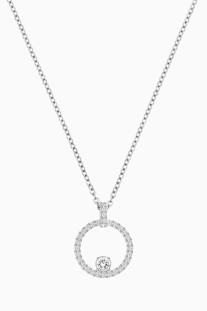 

Creativity Crystal Circle Pendant Necklace in Rhodium-plated Metal, Silver