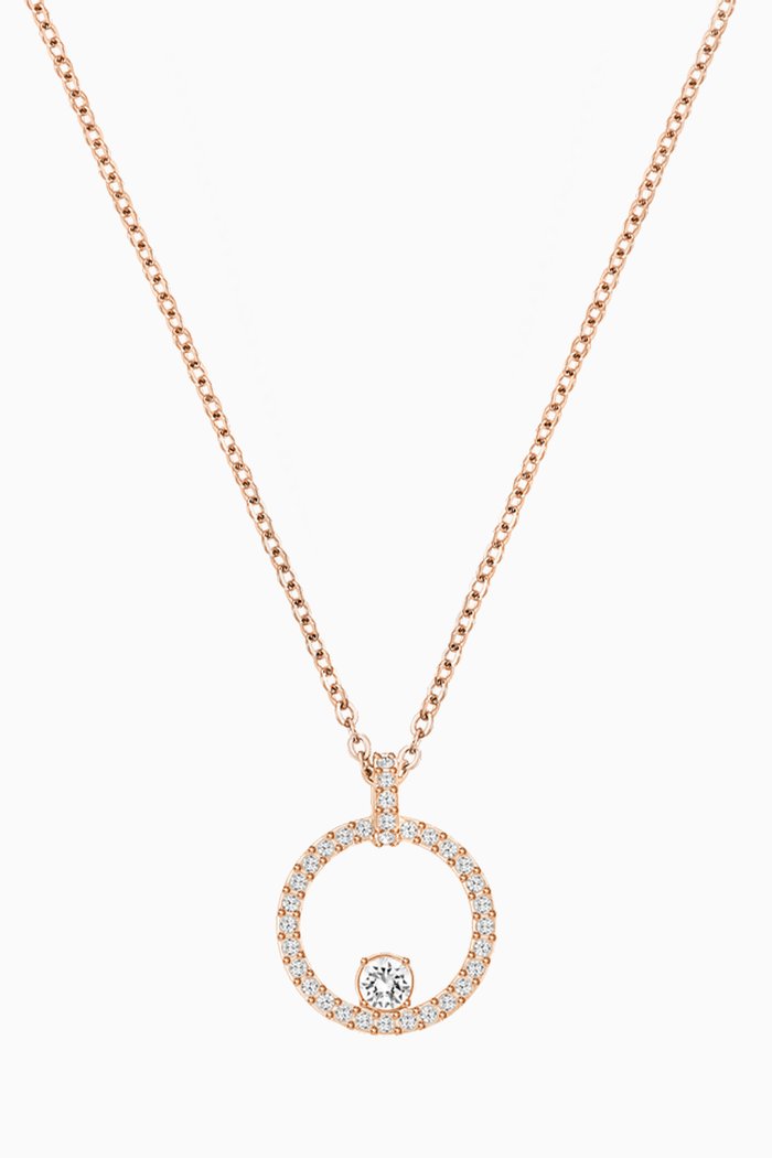 

Creativity Crystal Circle Pendant Necklace in Rose Gold-plated Metal