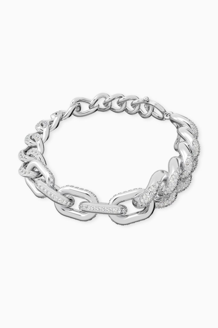 

Dextera Crystal Chain Bracelet in Rhodium-plated Metal, Silver