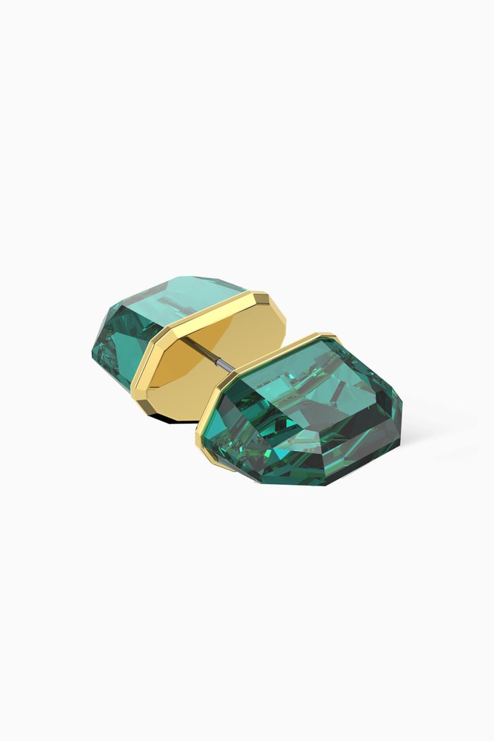 

Lucent Crystal Single Stud Earring in Gold-plated Metal, Green