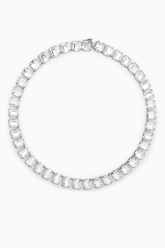 

Millenia Crystal Necklace in Rhodium-plated Metal, Silver
