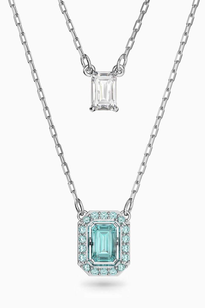 

Millenia Crystal Layer Necklace in Rhodium-plated Metal, Silver