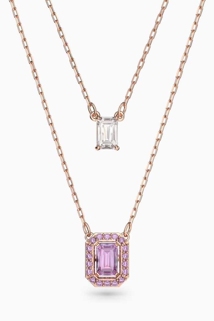 

Millenia Crystal Layer Necklace in Rose Gold-plated Metal