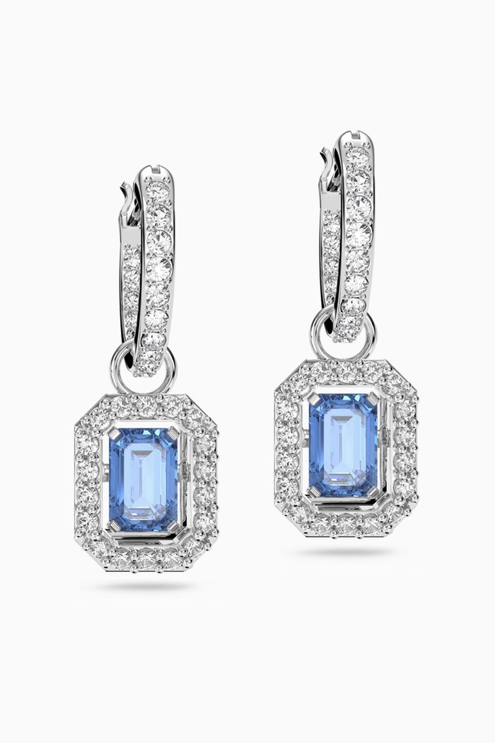 

Millenia Crystal Drop Earrings in Rhodium-plated Metal, Silver