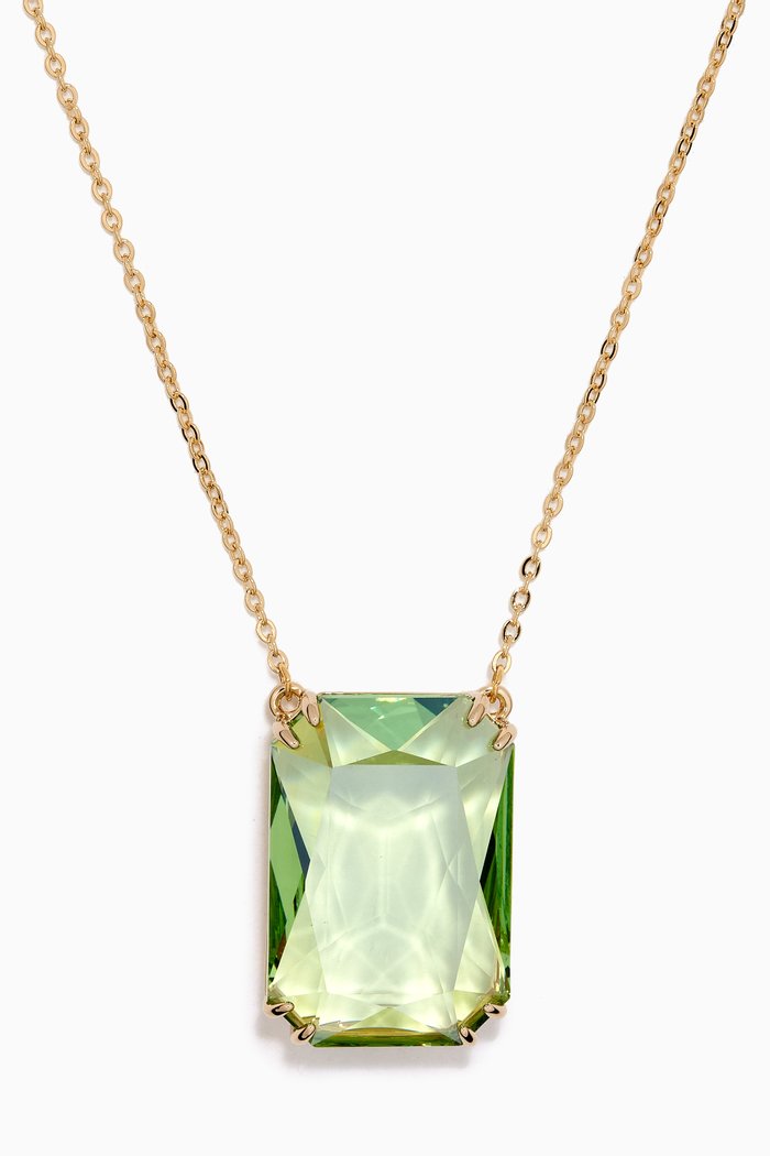 

Millenia Crystal Pendant Necklace in Gold-plated Metal, Green