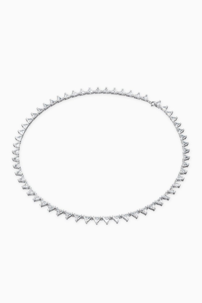 

Millenia Triangle Crystal Necklace in Rhodium-plated Metal, Silver