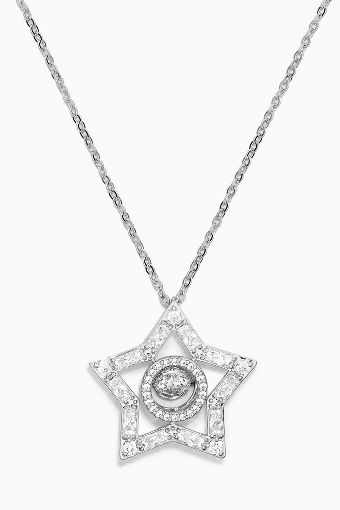 

Stella Crystal Pendant Necklace in Rhodium-plated Metal, Silver