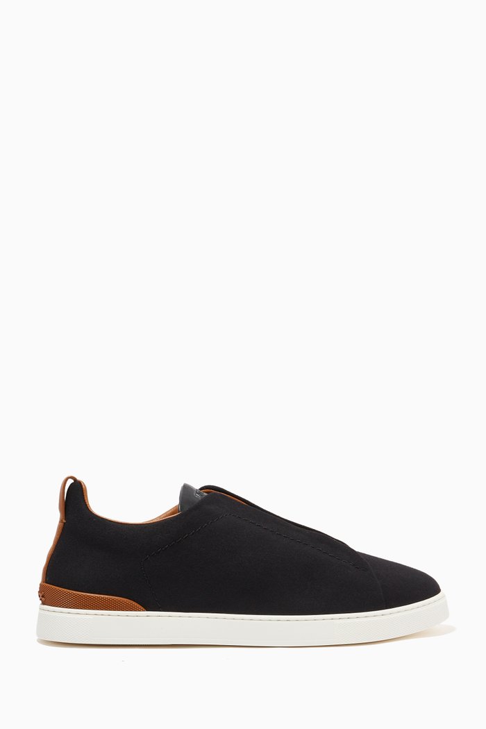 

Triple Stitch™ Low-top Sneakers in Wool Flannel, Black