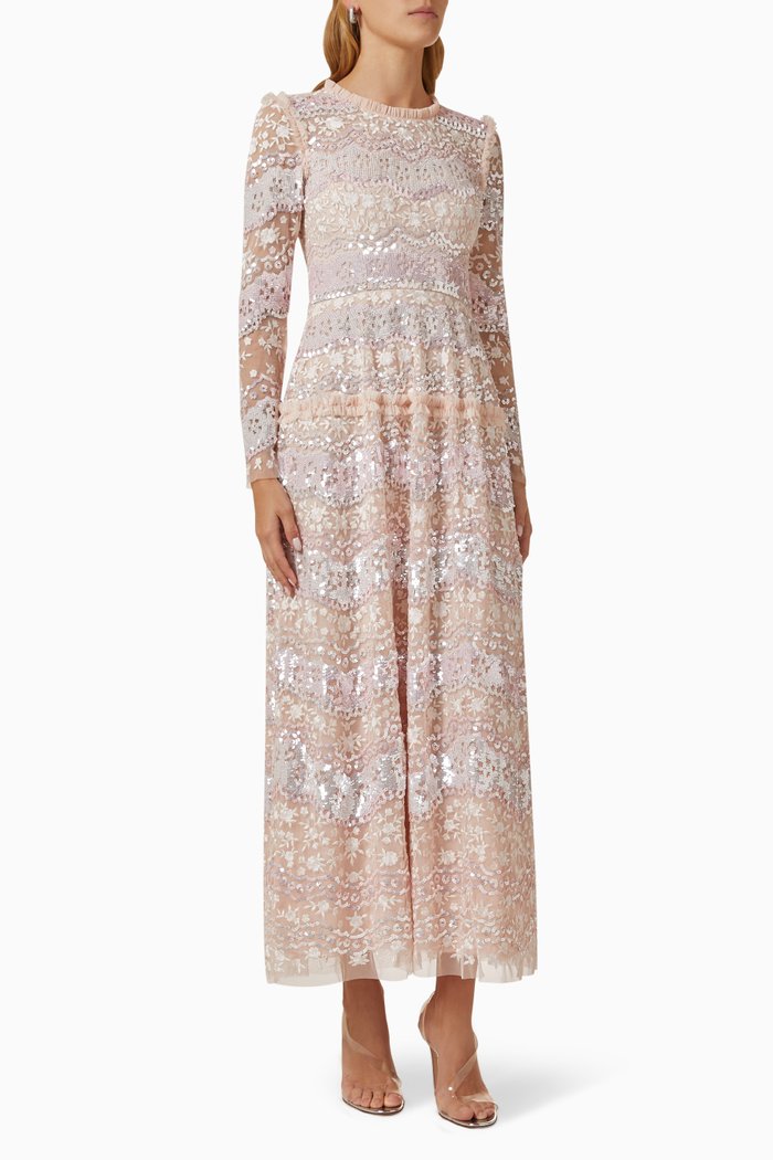 

Chantilly Sequin Gown in Recycled Tulle, Pink