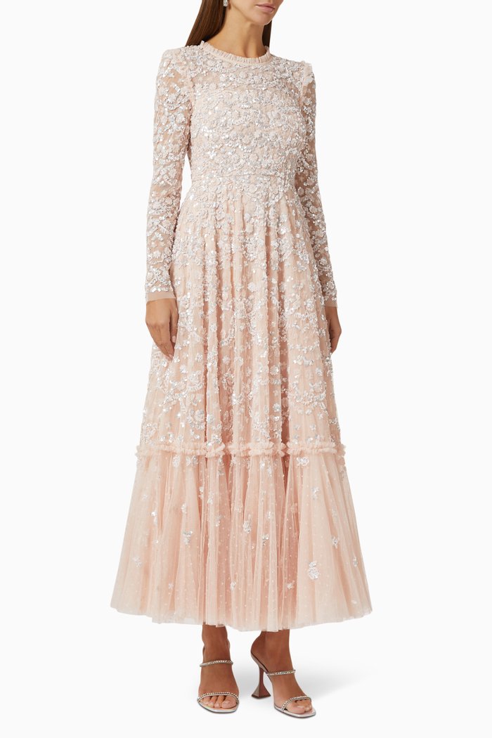 

Alina Sequin Dress in Tulle, Pink
