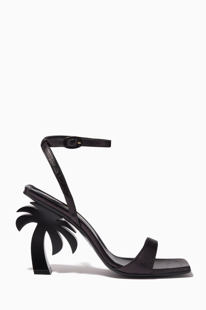 

Palm Heel Sandals in Smooth Leather, Black