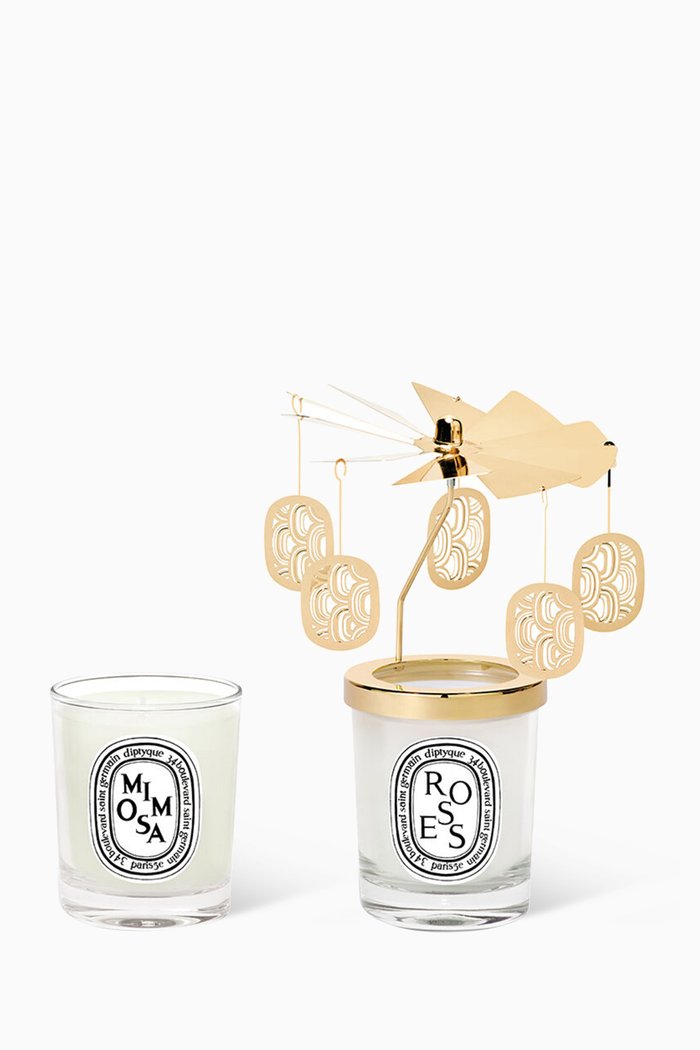 

Mimosa & Roses Carousel Candle Set, Multicolour