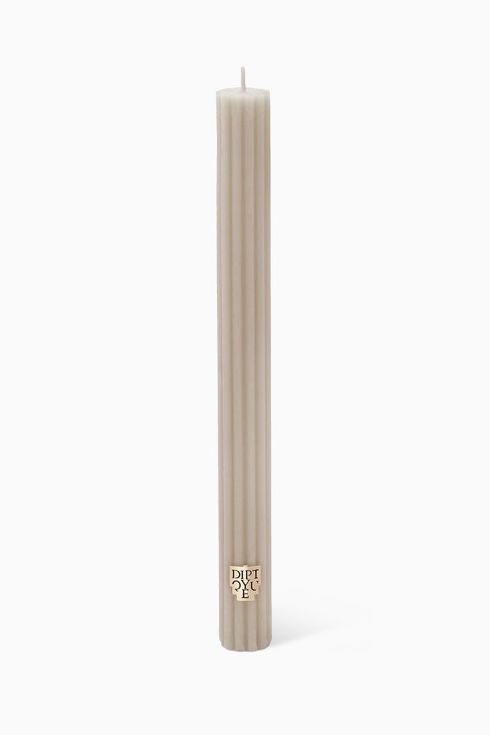 

Limited Edition Feu de Bois Wood Fire Scented Ribbed Taper Candle, Multicolour