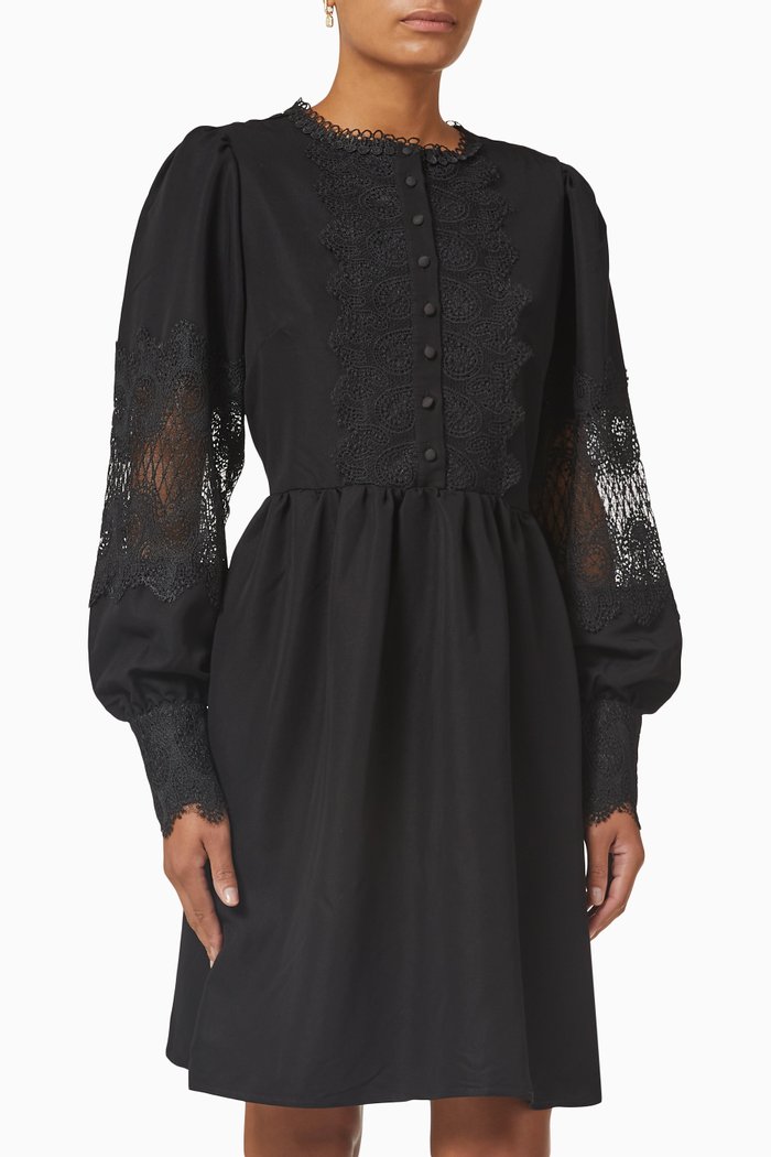 

Yassolara Mini Dress in Viscose Blend, Black