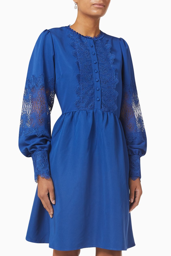 

Yassolara Mini Dress in Viscose Blend, Blue