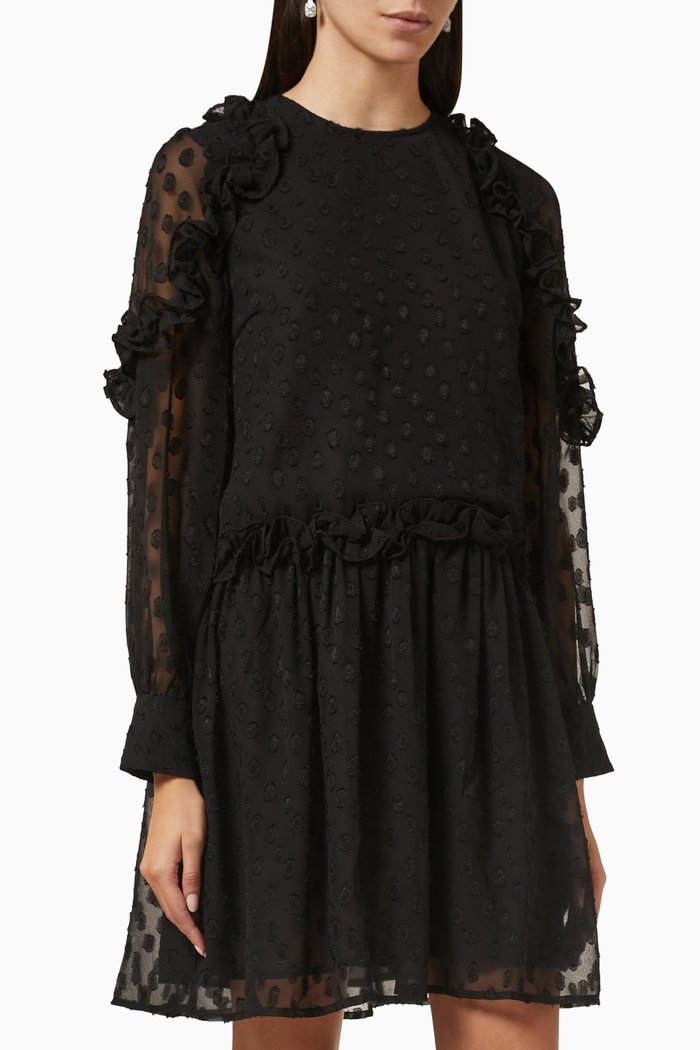 

Yasmazalli Polka-dotted Mini Dress, Black