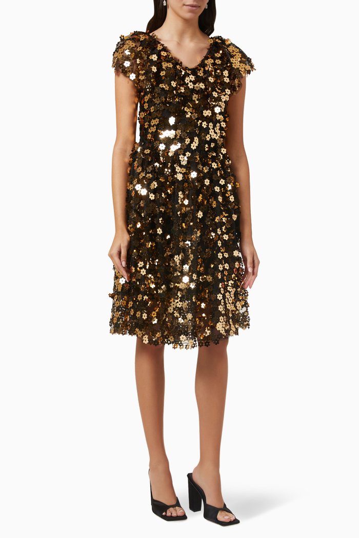 

Yasregain Sequin-embellished Midi Dress, Black