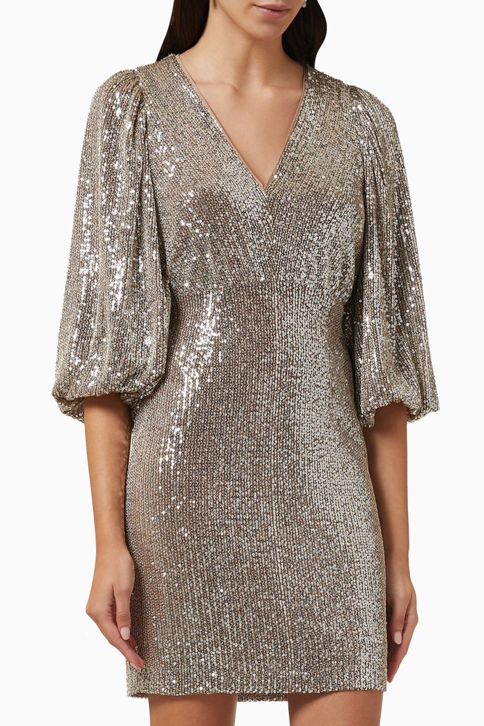 

Yassteel Sequin-embellished Mini Dress, Silver