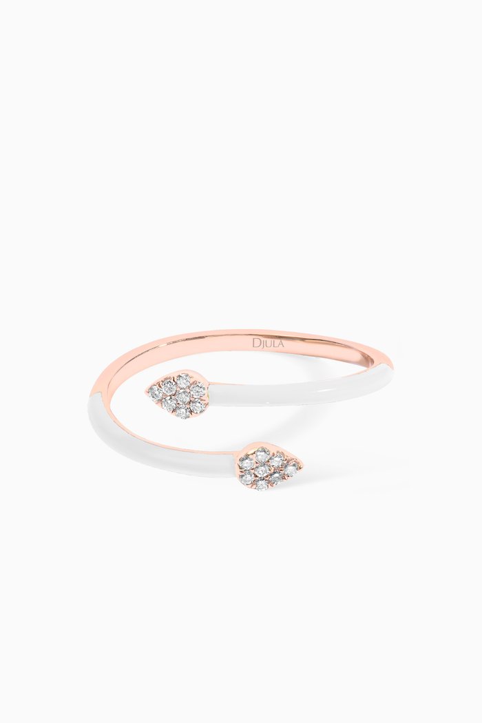 

Marbella Snake Diamond & Enamel Ring in 18kt Rose Gold