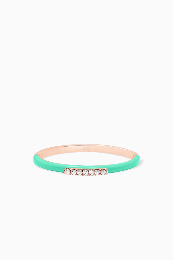 

Marbella Diamond & Enamel Ring in 18kt Rose Gold