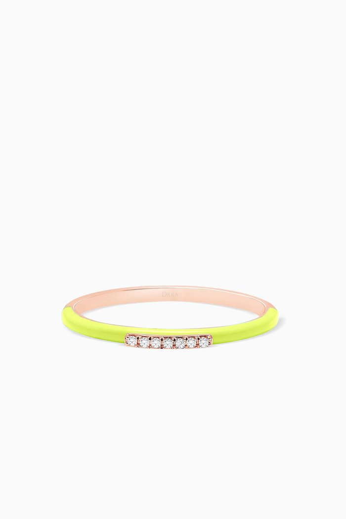 

Marbella Diamond & Enamel Ring in 18kt Rose Gold