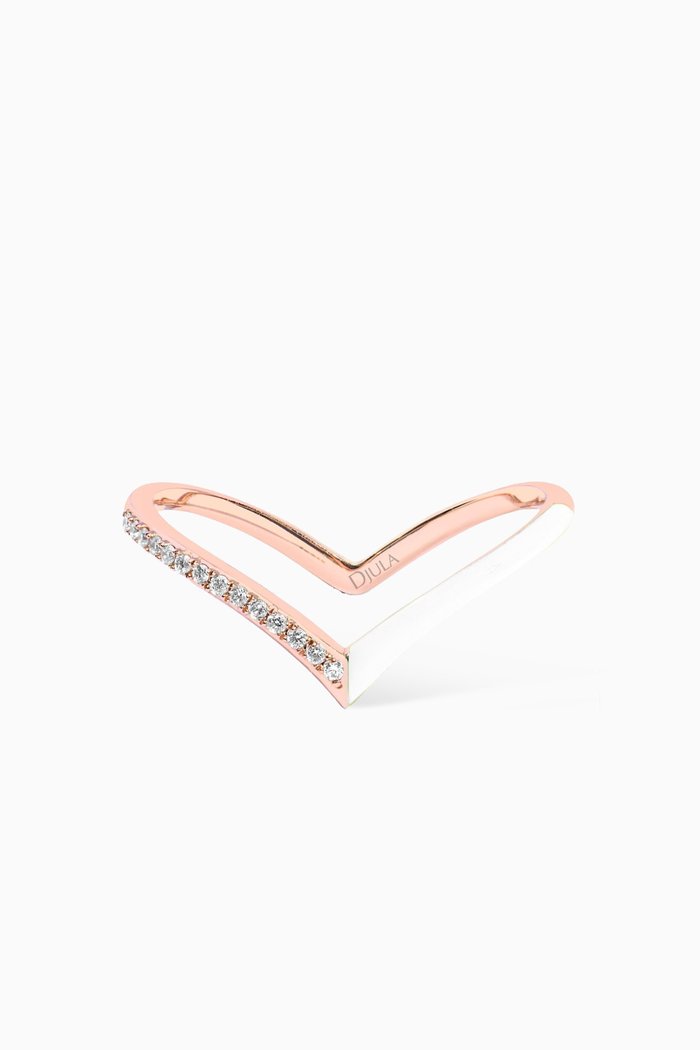 

Marbella V Diamond & Enamel Ring in 18kt Rose Gold