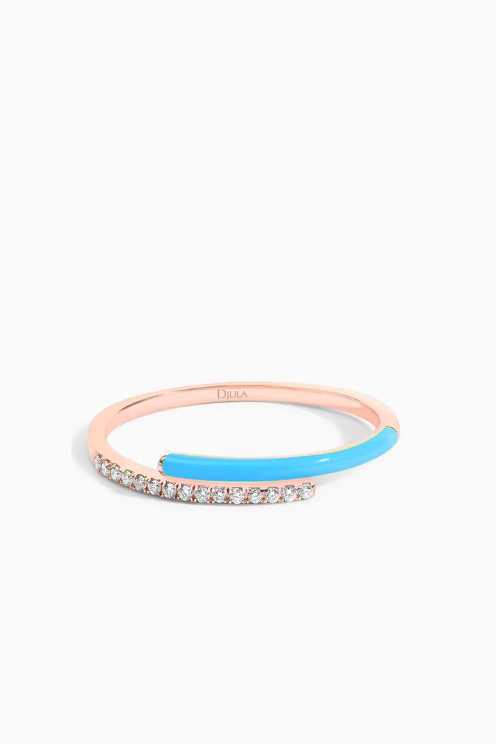 

Marbella You & Me Diamond & Enamel Ring in 18kt Rose Gold