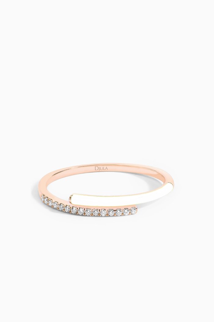 

Marbella You & Me Diamond & Enamel Ring in 18kt Rose Gold
