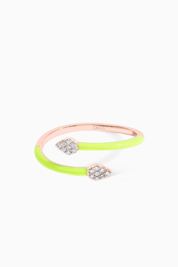 

Marbella Snake Diamond & Enamel Ring in 18kt Rose Gold